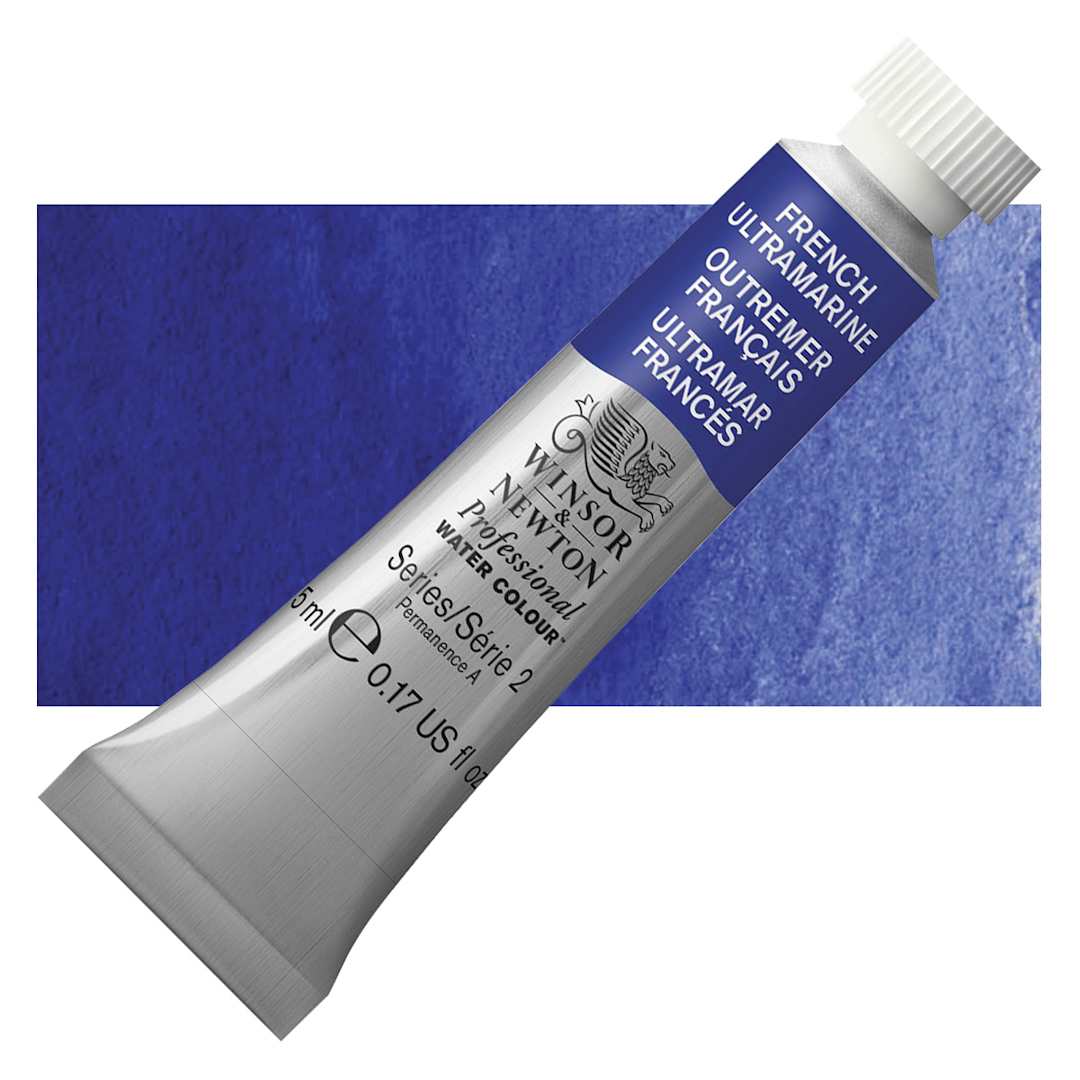 Open in modal - Winsor & Newton Professional Watercolor - French Ultramarine, 5 ml Tube and swatch