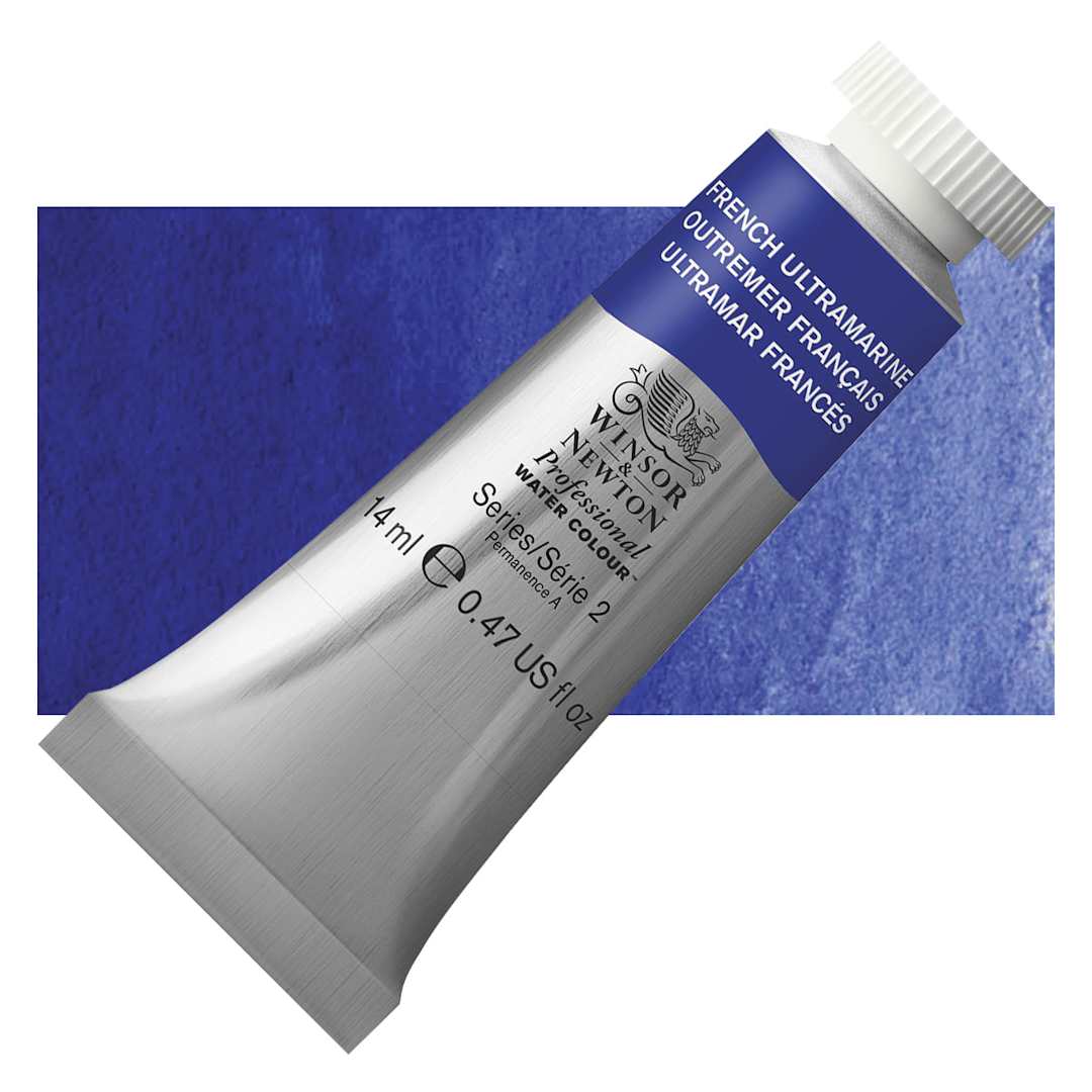 Open in modal - Winsor & Newton Professional Watercolor - French Ultramarine, 14 ml tube and swatch