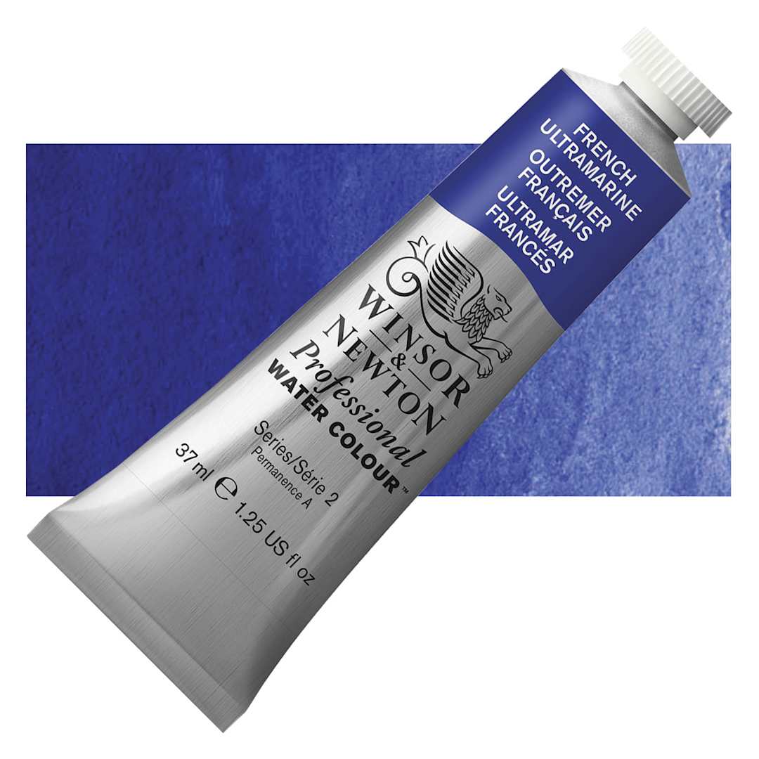 Open in modal - Winsor & Newton Professional Watercolor - French Ultramarine, 37 ml Tube and swatch
