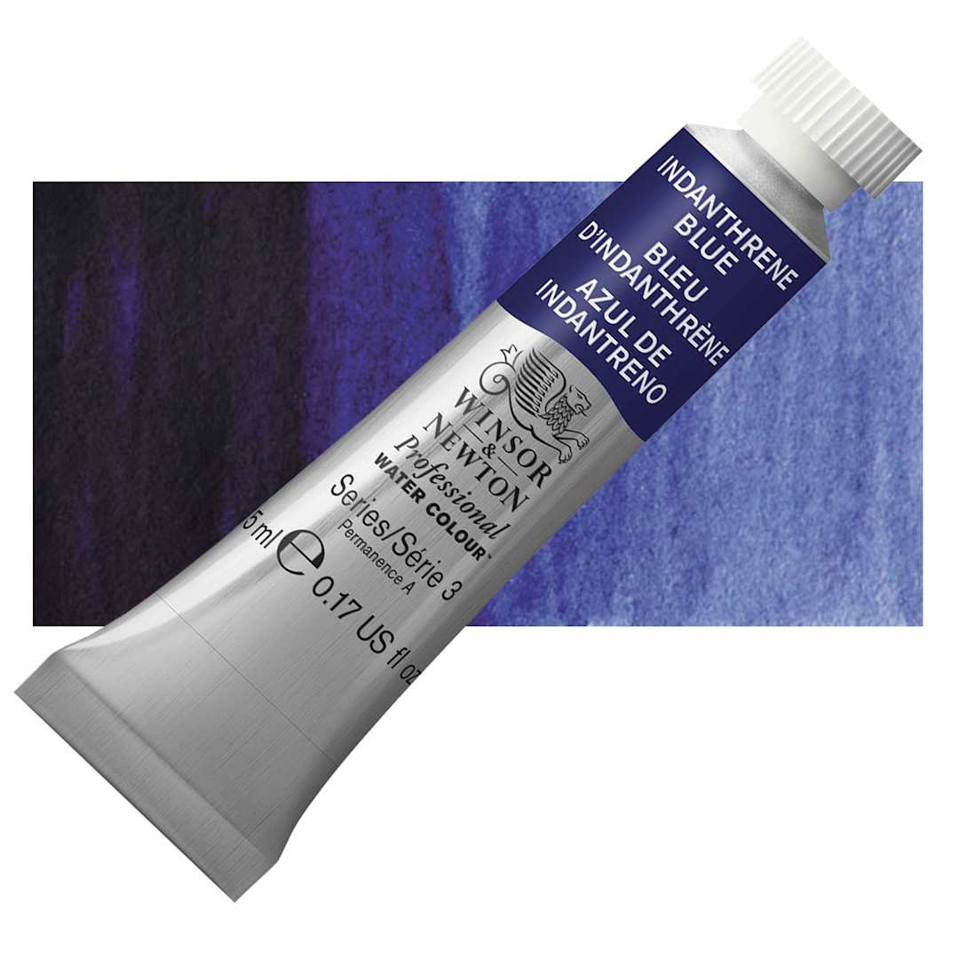 Open in modal - Winsor & Newton Professional Watercolor - Indanthrene Blue, 5 ml Tube and swatch