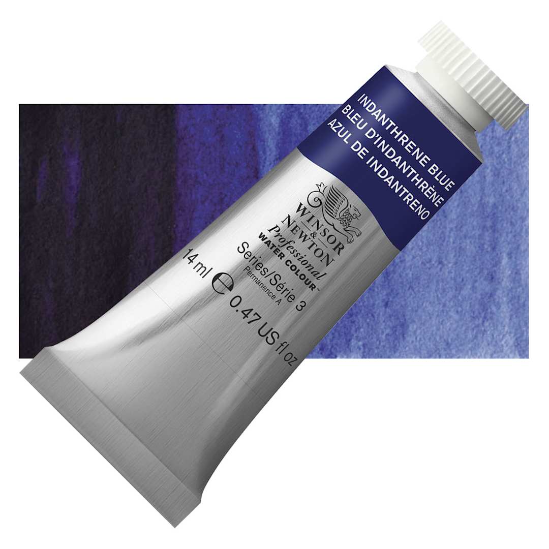 Open in modal - Winsor & Newton Professional Watercolor - Indanthrene Blue, 14 ml Tube and swatch