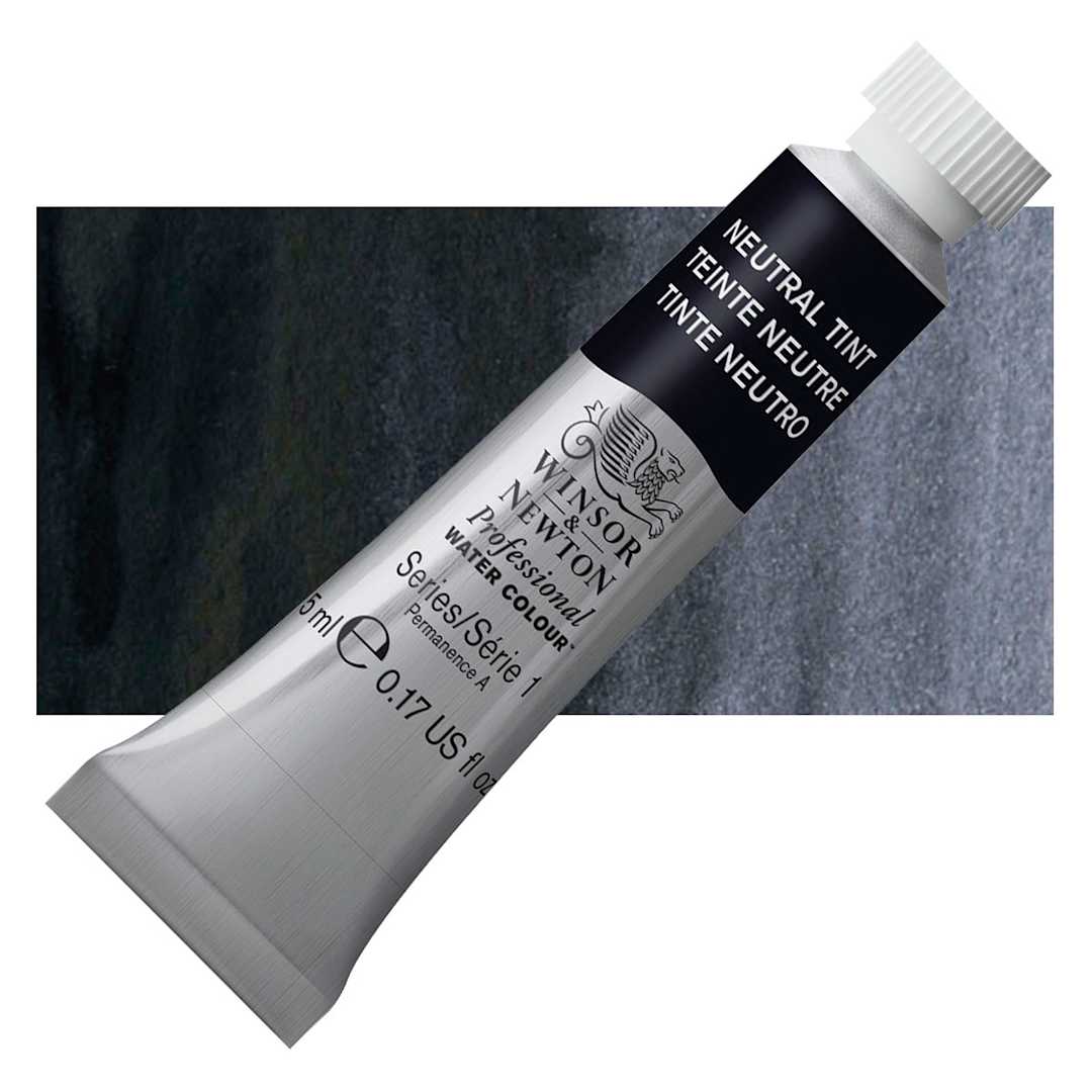 Open in modal - Winsor & Newton Professional Watercolor - Neutral Tint, 5 ml Tube and swatch