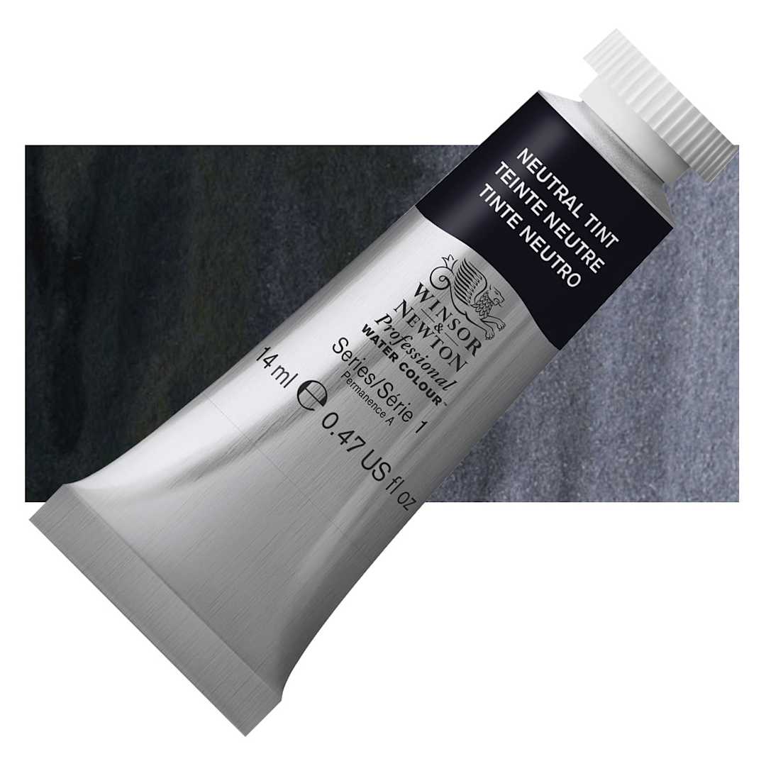 Open in modal - Winsor & Newton Professional Watercolor - Neutral Tint, 14 ml Tube and swatch