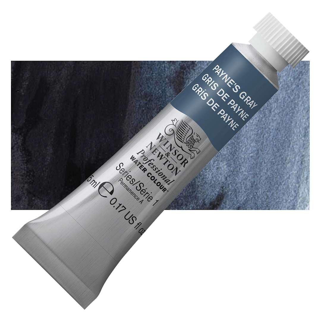 Open in modal - Winsor & Newton Professional Watercolor - Payne's Gray, 5 ml Tube and swatch