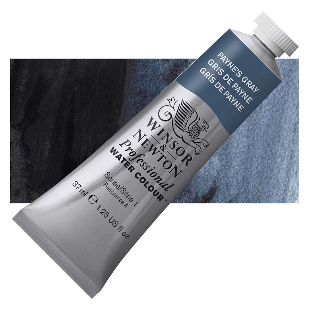 Open in modal - Winsor & Newton Professional Watercolor - Payne's Gray, 37 ml Tube and swatch