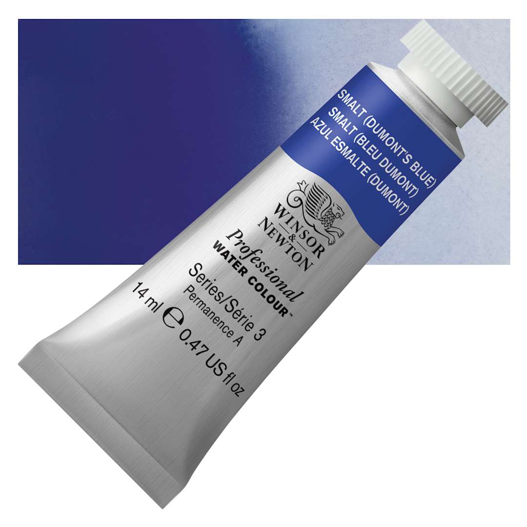 Open in modal - Winsor & Newton Professional Watercolor - Smalt, 14 ml Tube and swatch