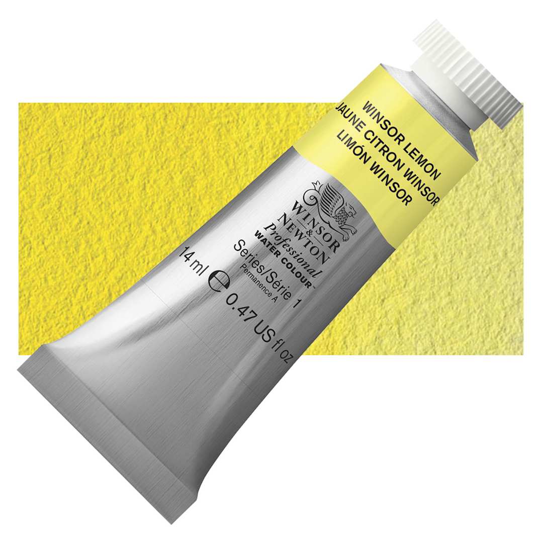 Open in modal - Winsor & Newton Professional Watercolor - Winsor Lemon, 14 ml Tube and swatch