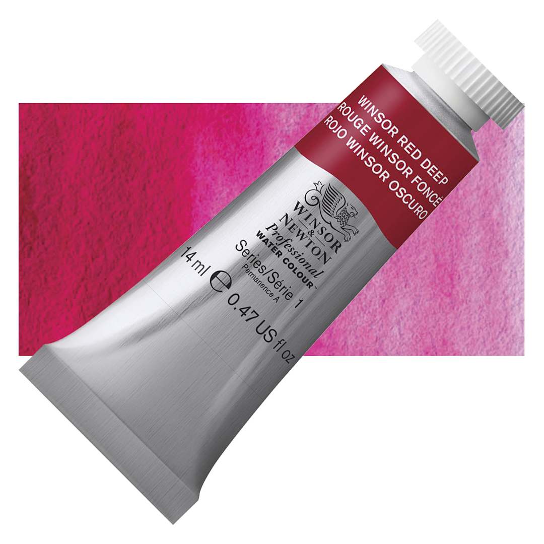 Open in modal - Winsor & Newton Professional Watercolor - Winsor Red Deep, 5 ml Tube and swatch