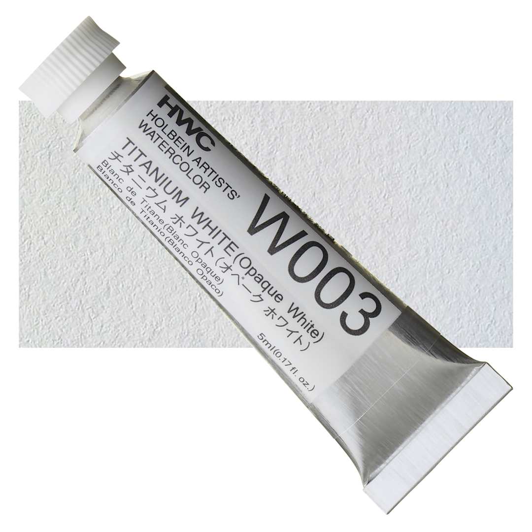 Open in modal - Holbein Artists' Watercolor - Titanium White, 5 ml tube and swatch