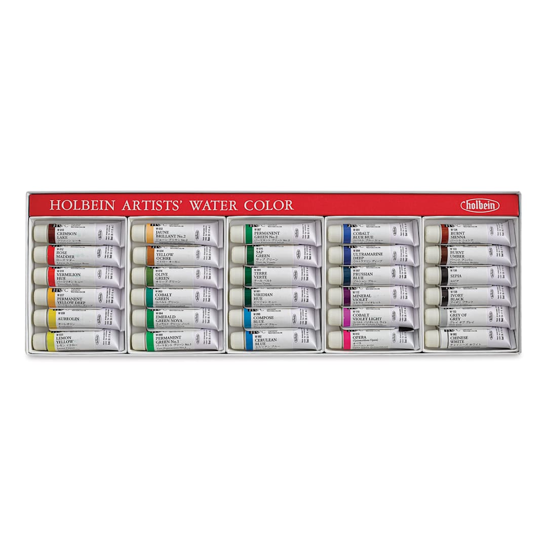 Open in modal - Holbein Artists' Watercolor - Assorted Colors, Set of 30, 5 ml