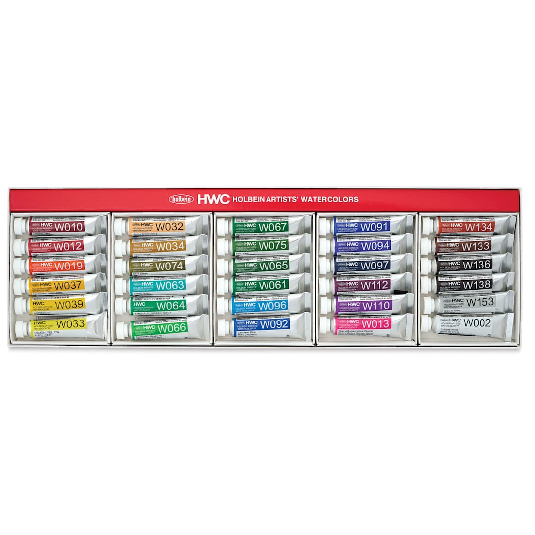 Open in modal - Holbein Artists' Watercolors - Set of 30, Assorted Colors, 5 ml Tubes