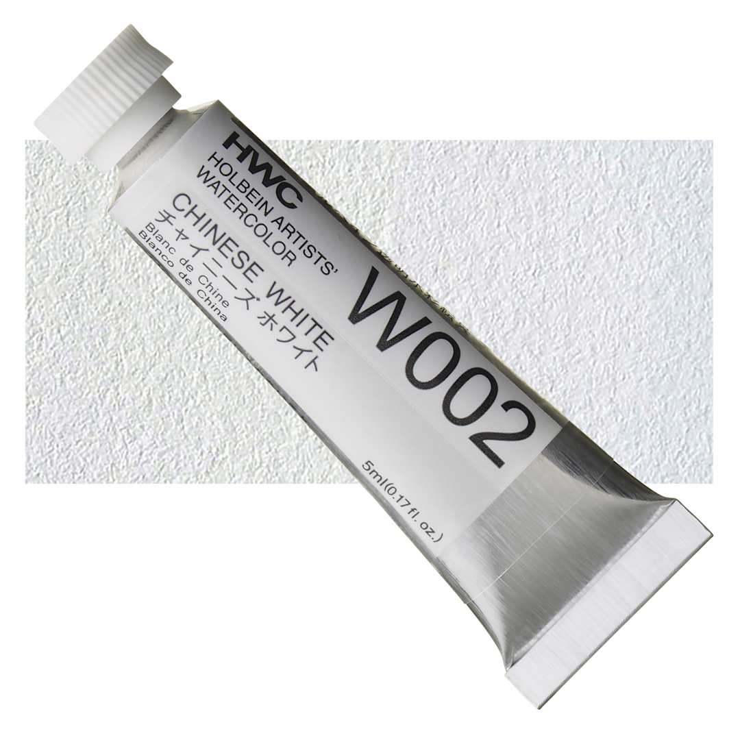 Open in modal - Holbein Artists' Watercolor - Chinese White, 5 ml tube and swatch