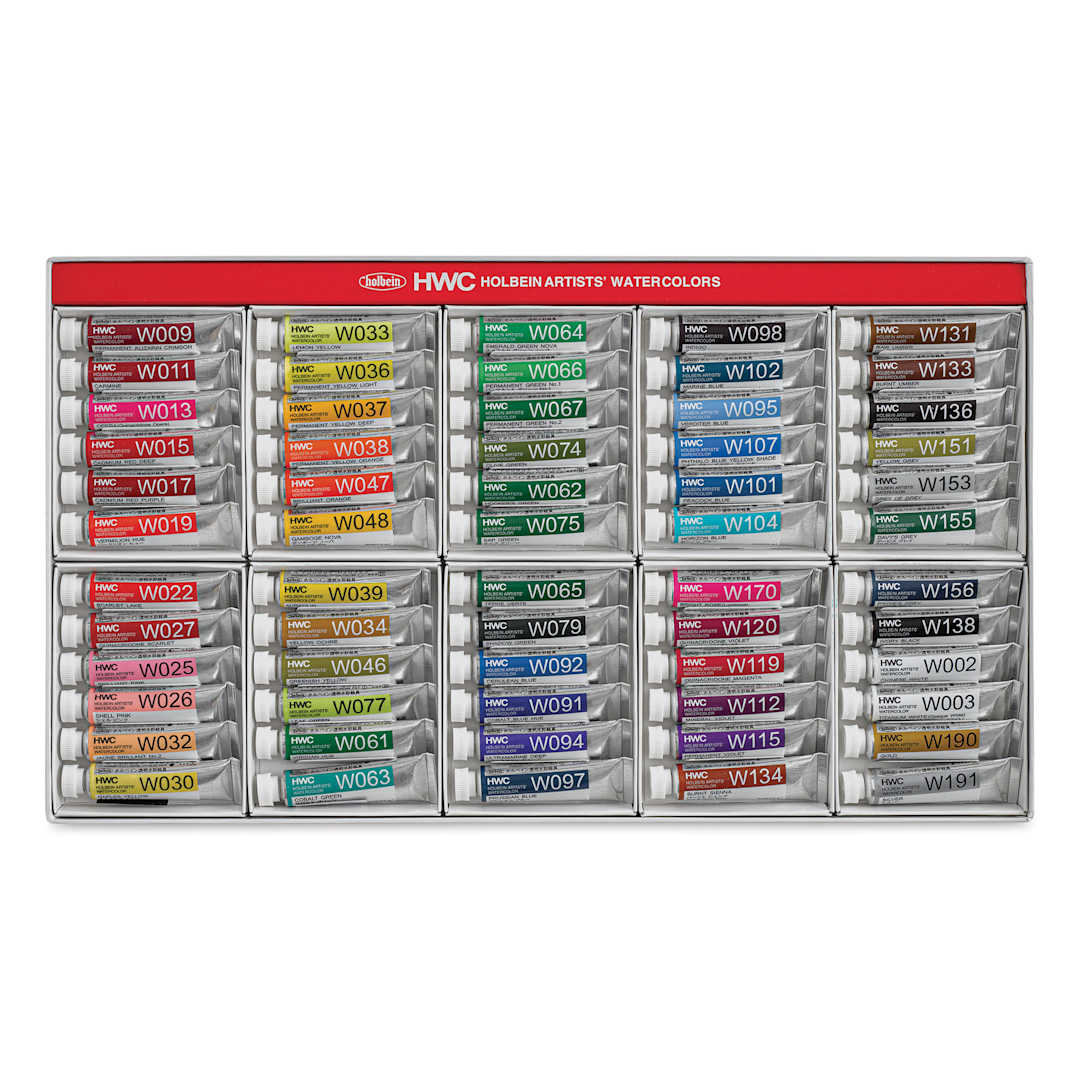 Open in modal - Holbein Artists' Watercolor - Assorted Colors, Set of 60, 5 ml
