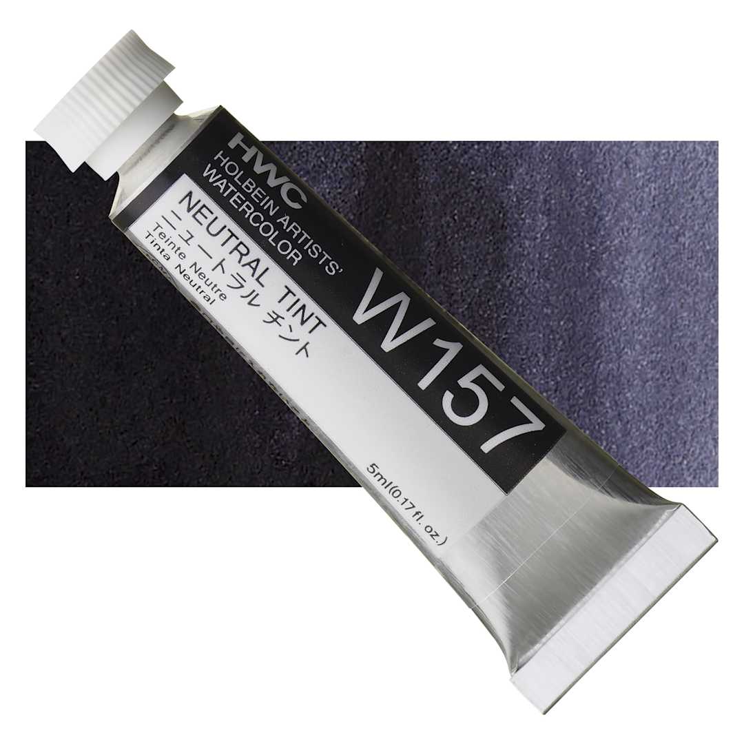 Open in modal - Holbein Artists' Watercolor - Neutral Tint, 5 ml tube and swatch