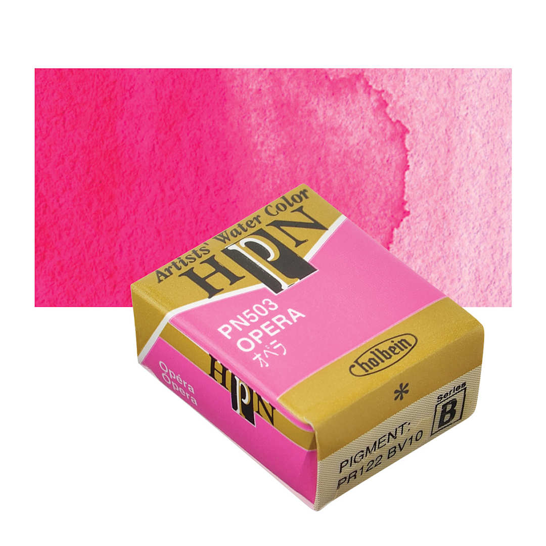 Open in modal - Holbein Artists' Watercolor Half Pan - Opera and swatch
