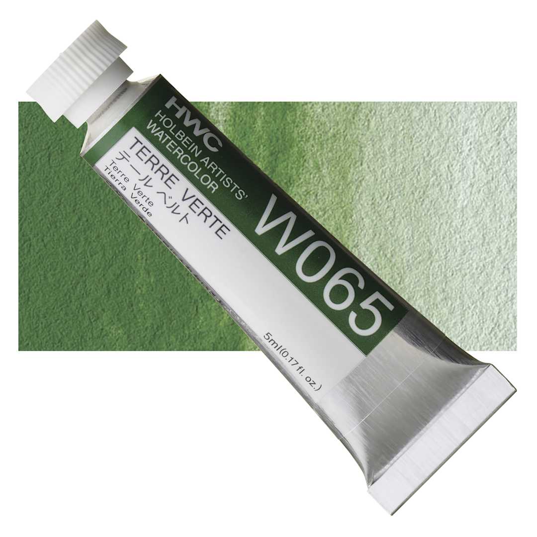 Open in modal - Holbein Artists' Watercolor - Terre Verte, 5 ml tube and swatch