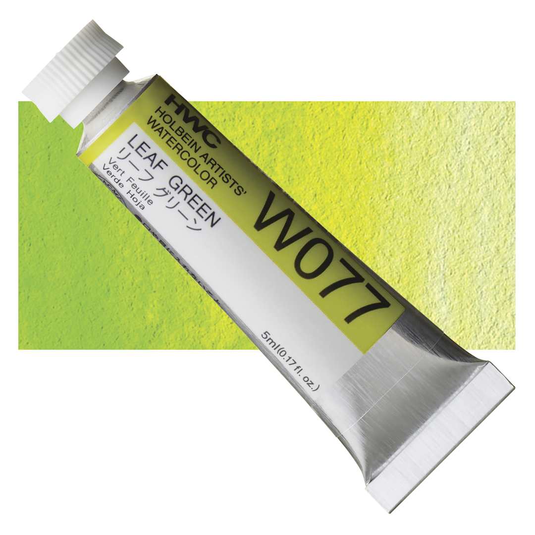 Open in modal - Holbein Artists' Watercolor - Leaf Green, 5 ml tube and swatch