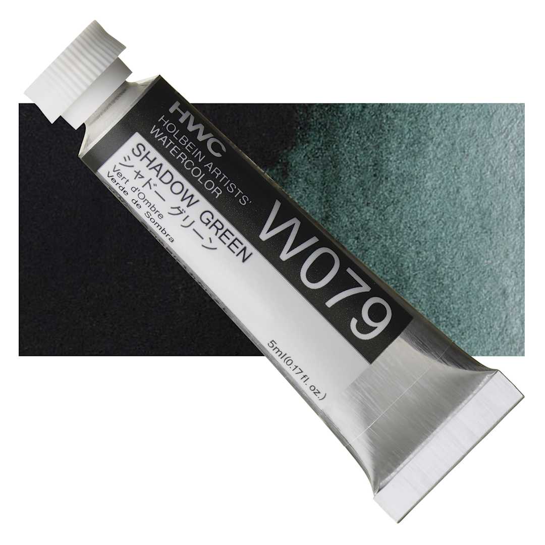 Open in modal - Holbein Artists' Watercolor - Shadow Green, 5 ml tube and swatch