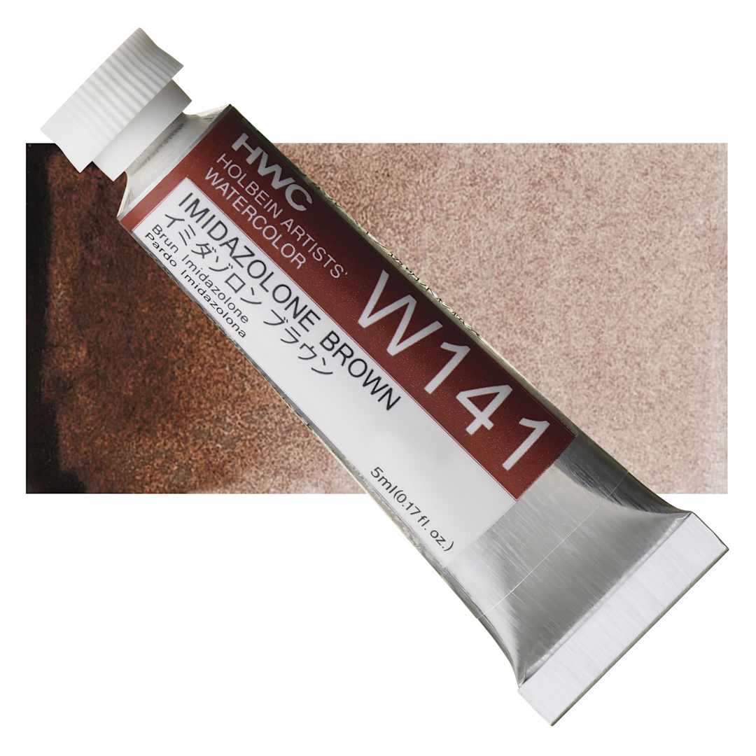 Open in modal - Holbein Artists' Watercolor - Imidazolone Brown, 5 ml tube and swatch