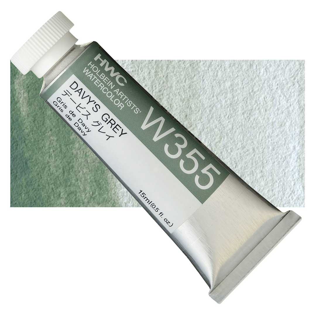 Open in modal - Holbein Artists' Watercolor - Davy's Grey, 15 ml tube and swatch