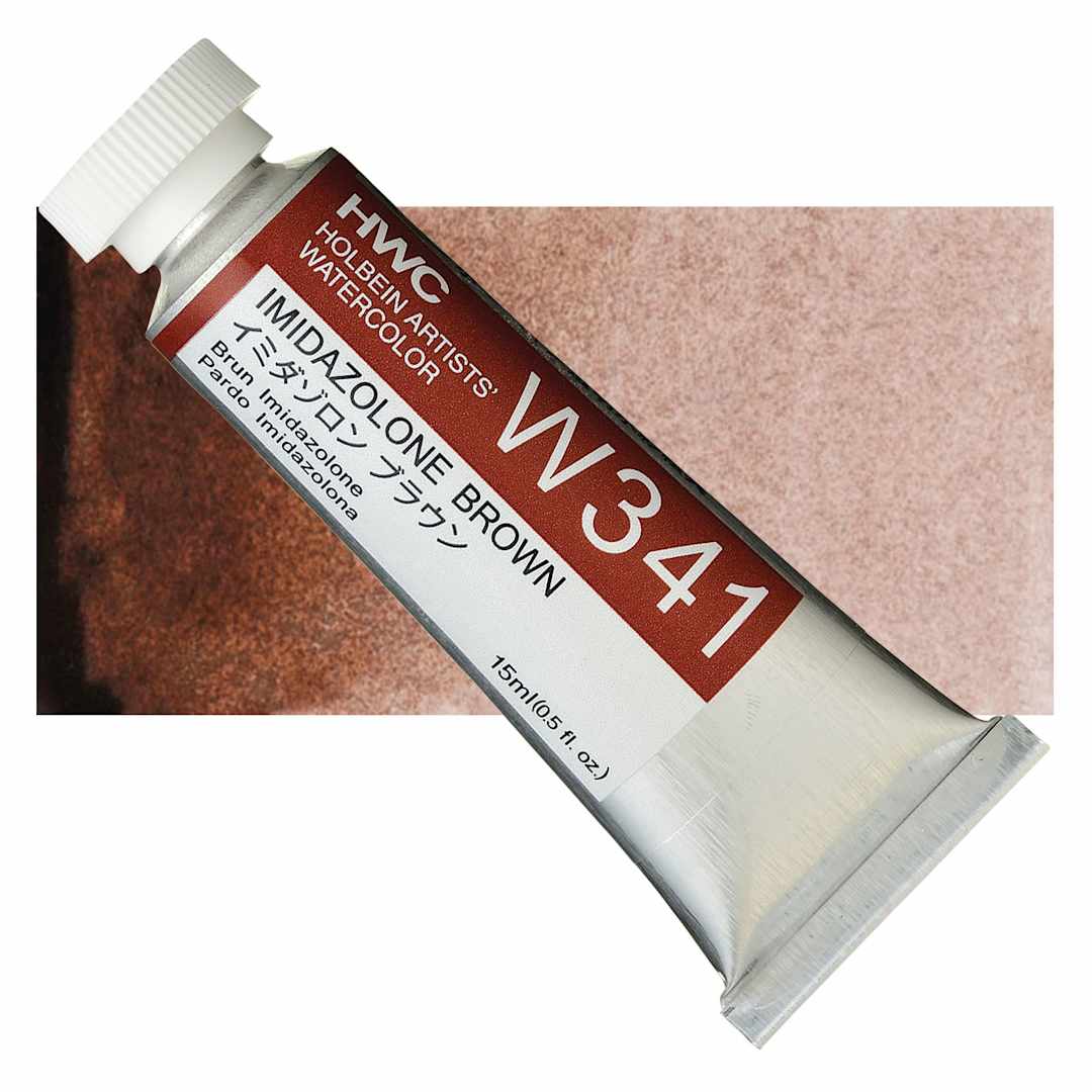 Open in modal - Holbein Artists' Watercolor - Imidazolone Brown, 15 ml tube and swatch