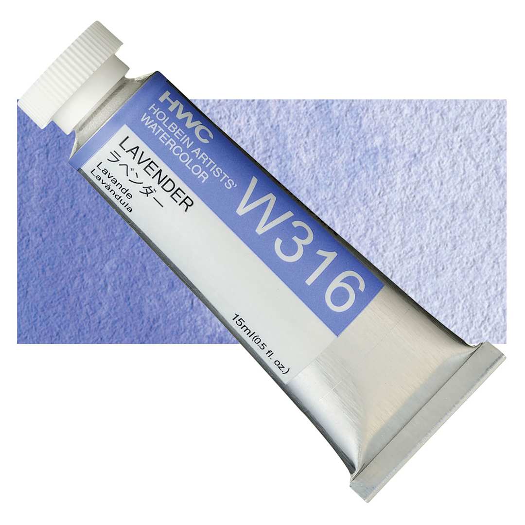 Open in modal - Holbein Artists' Watercolor - Lavender, 15 ml tube and swatch