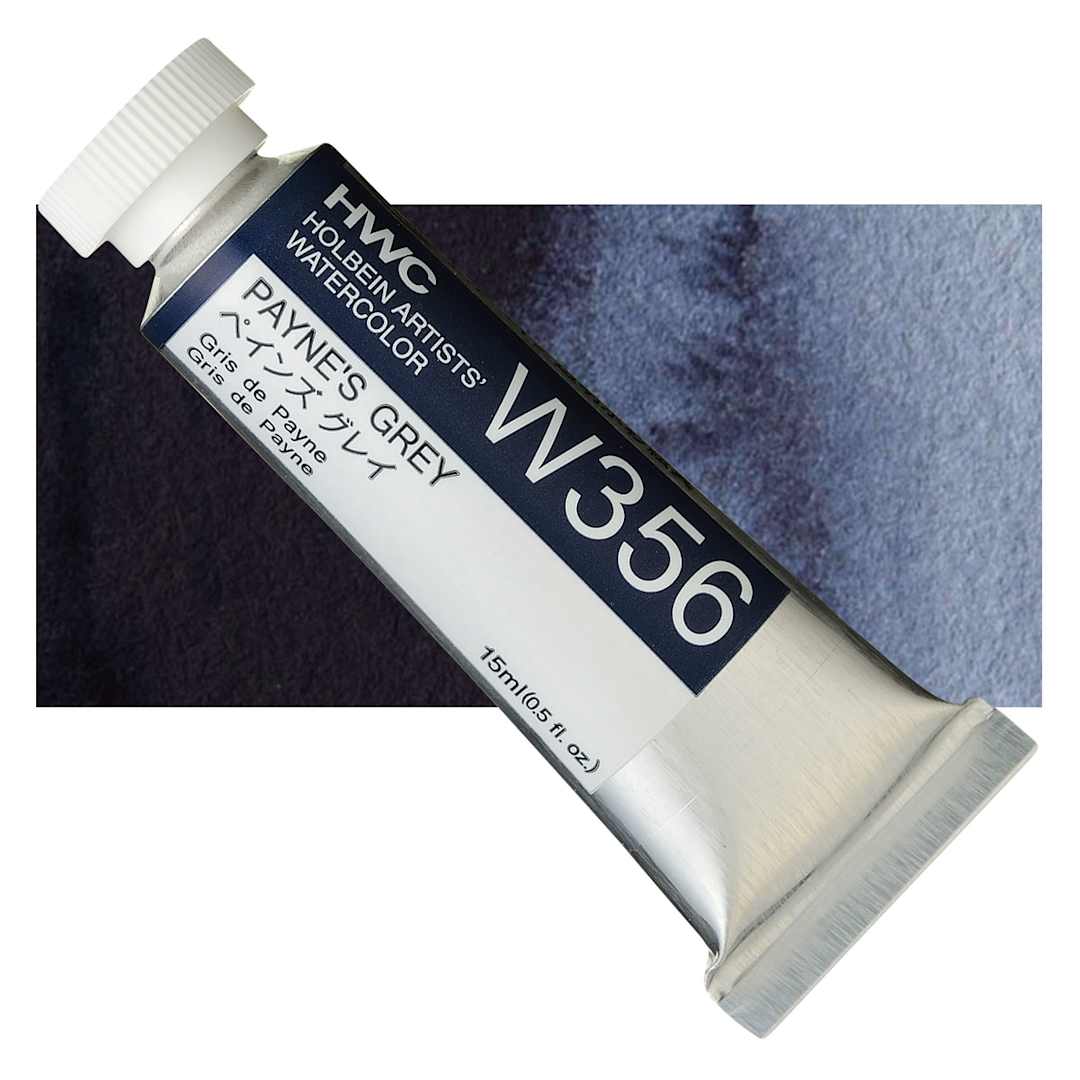 Open in modal - Holbein Artists' Watercolor - Payne's Gray, 15 ml tube and swatch