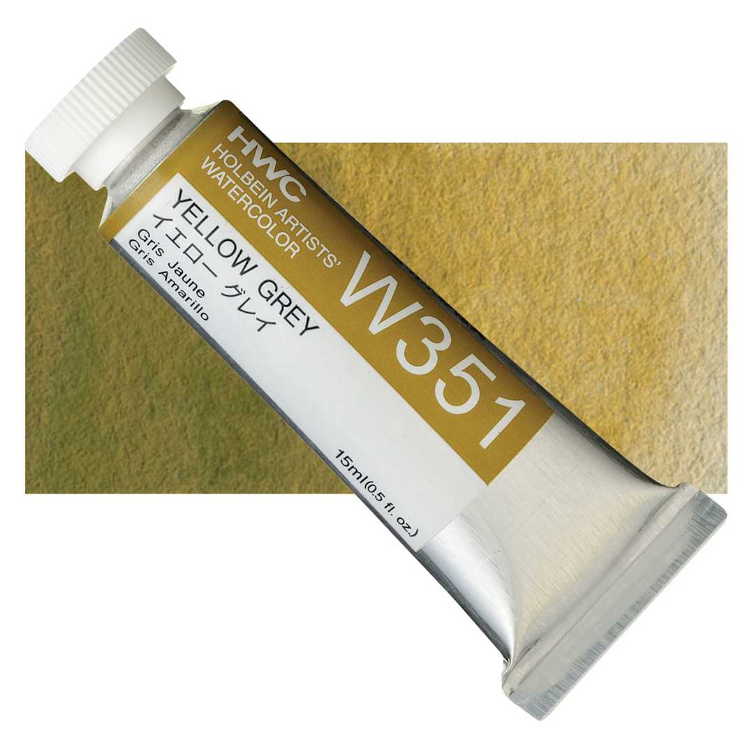 Open in modal - Holbein Artists' Watercolor - Yellow Grey, 15 ml tube and swatch
