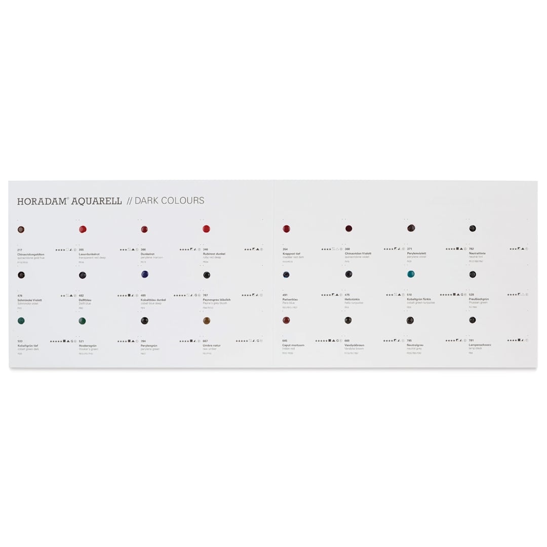 Open in modal - Schmincke Horadam Aquarell Artist Watercolor - 24 Dark Colors Dot Card