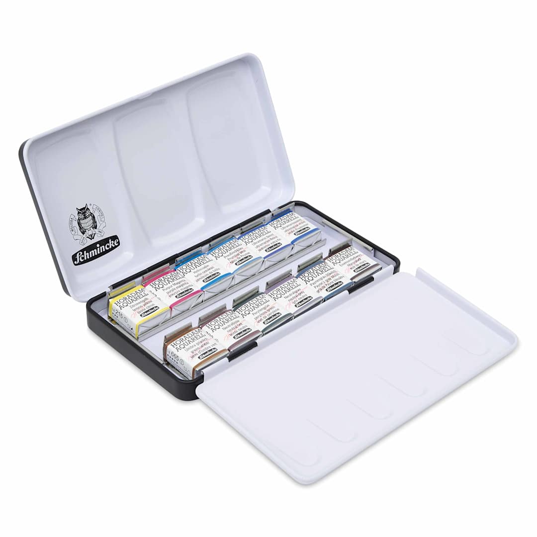 Open in modal - Schmincke Horadam Aquarell Watercolor Pans - Blick Exclusive! Set of 12, Spring and Winter, Half Pans