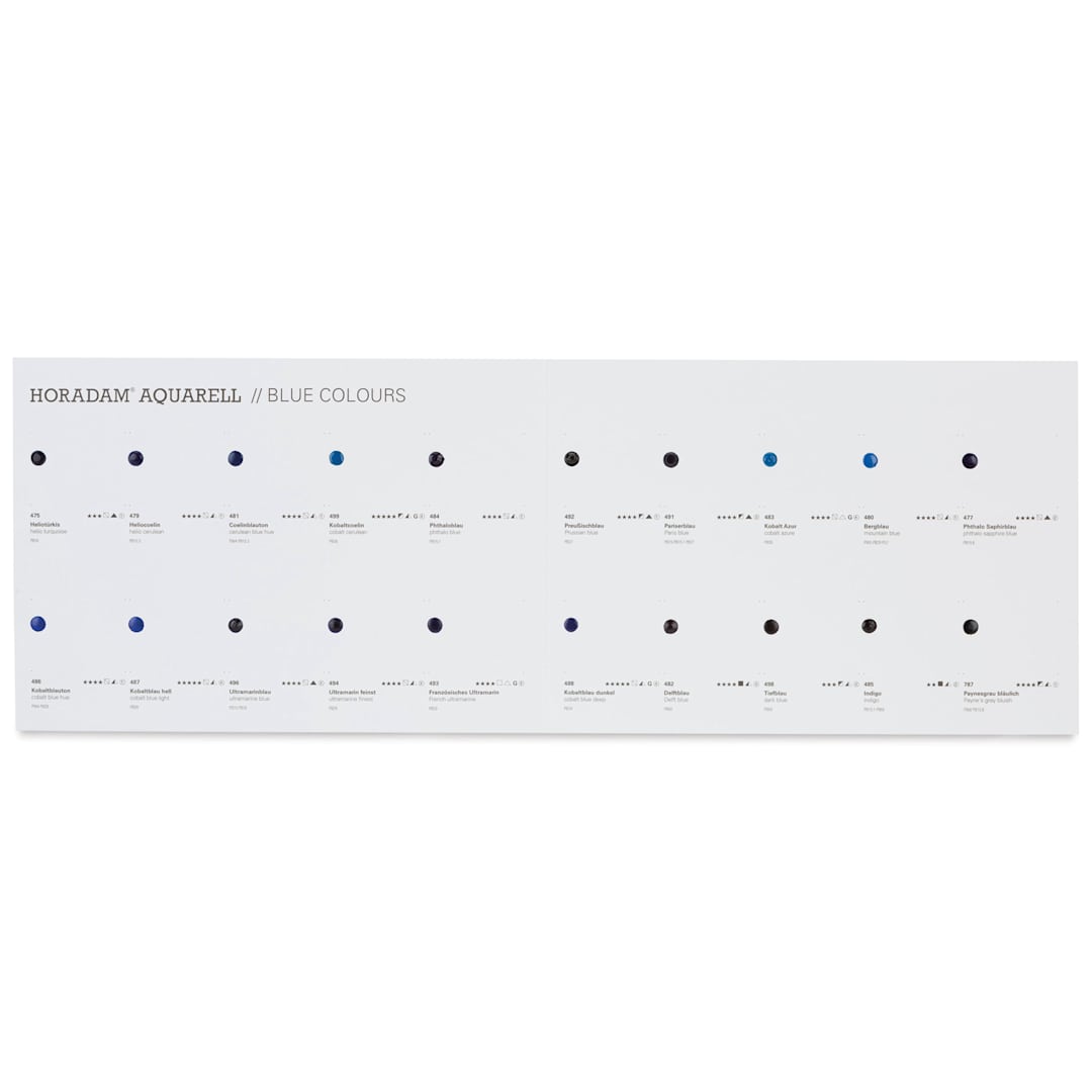 Open in modal - Schmincke Horadam Aquarell Artist Watercolor - 20 Blue Colors Dot Card