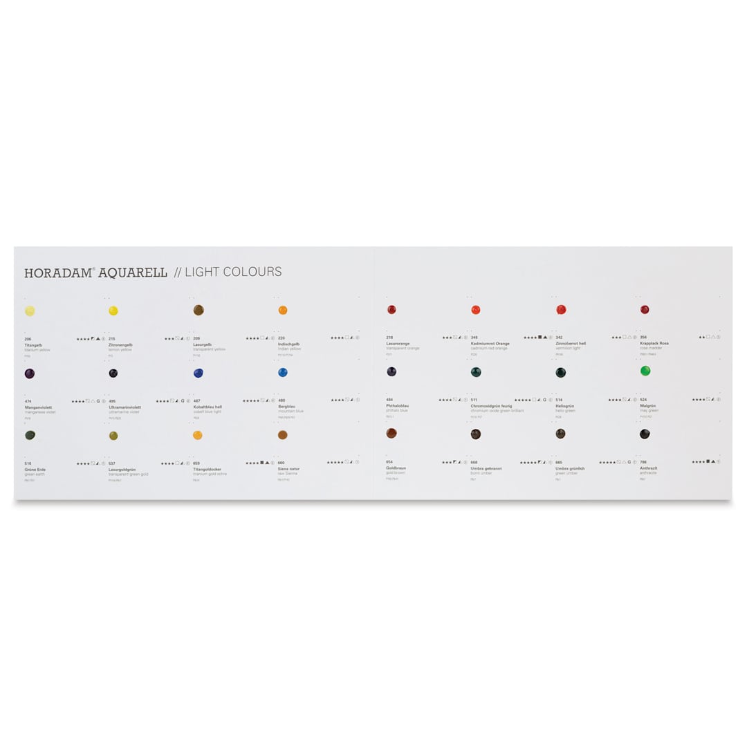 Open in modal - Schmincke Horadam Aquarell Artist Watercolor - 24 Light Colors Dot Card