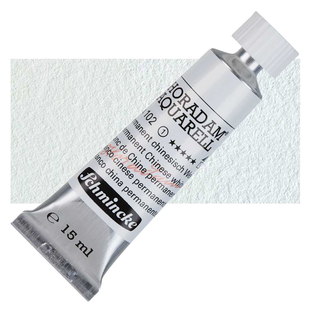 Open in modal - Schmincke Horadam Aquarell Watercolor - Permanent Chinese White, 15 ml tube and swatch