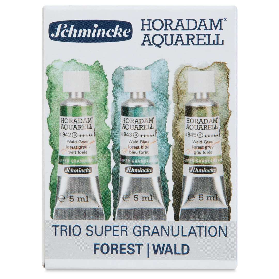 Open in modal - Schmincke Horadam Aquarell Artist Watercolor - Forest, Supergranulation, Set of 3, 5 ml, Tubes