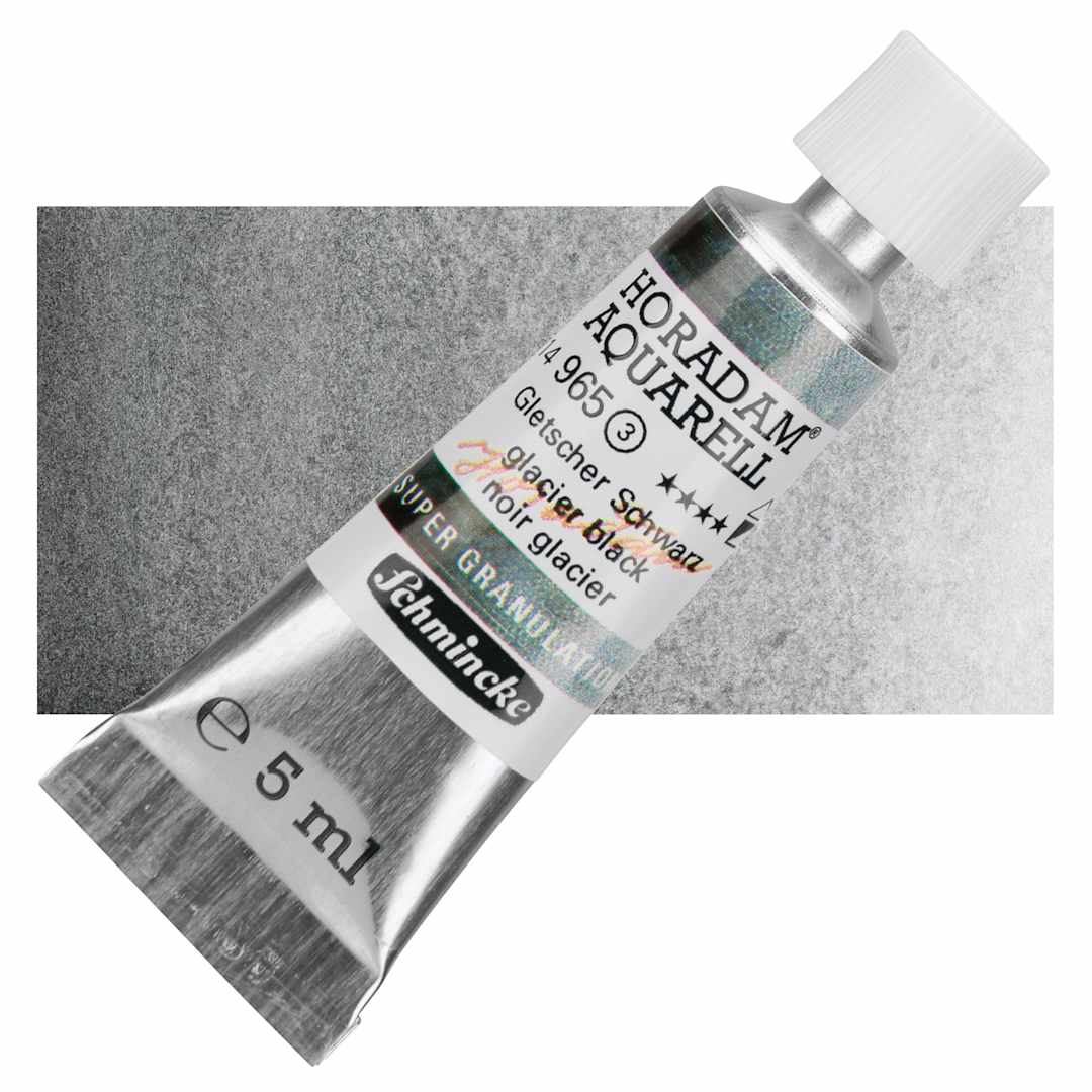 Open in modal - Schmincke Horadam Aquarell Watercolor - Glacier Black, 5 ml tube and swatch