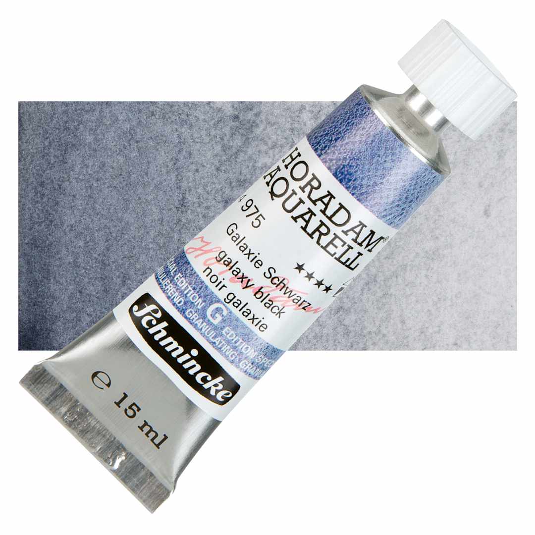 Open in modal - Schmincke Horadam Aquarell Artist Watercolor - Galaxy Black, 15 ml, Tube and swatch