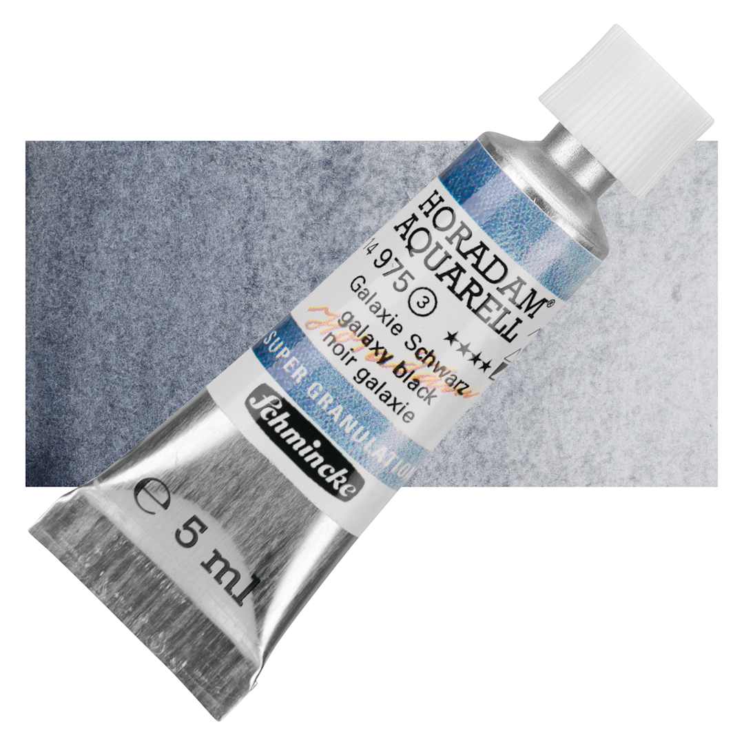 Open in modal - Schmincke Horadam Aquarell Watercolor - Galaxy Black, 5 ml tube and swatch