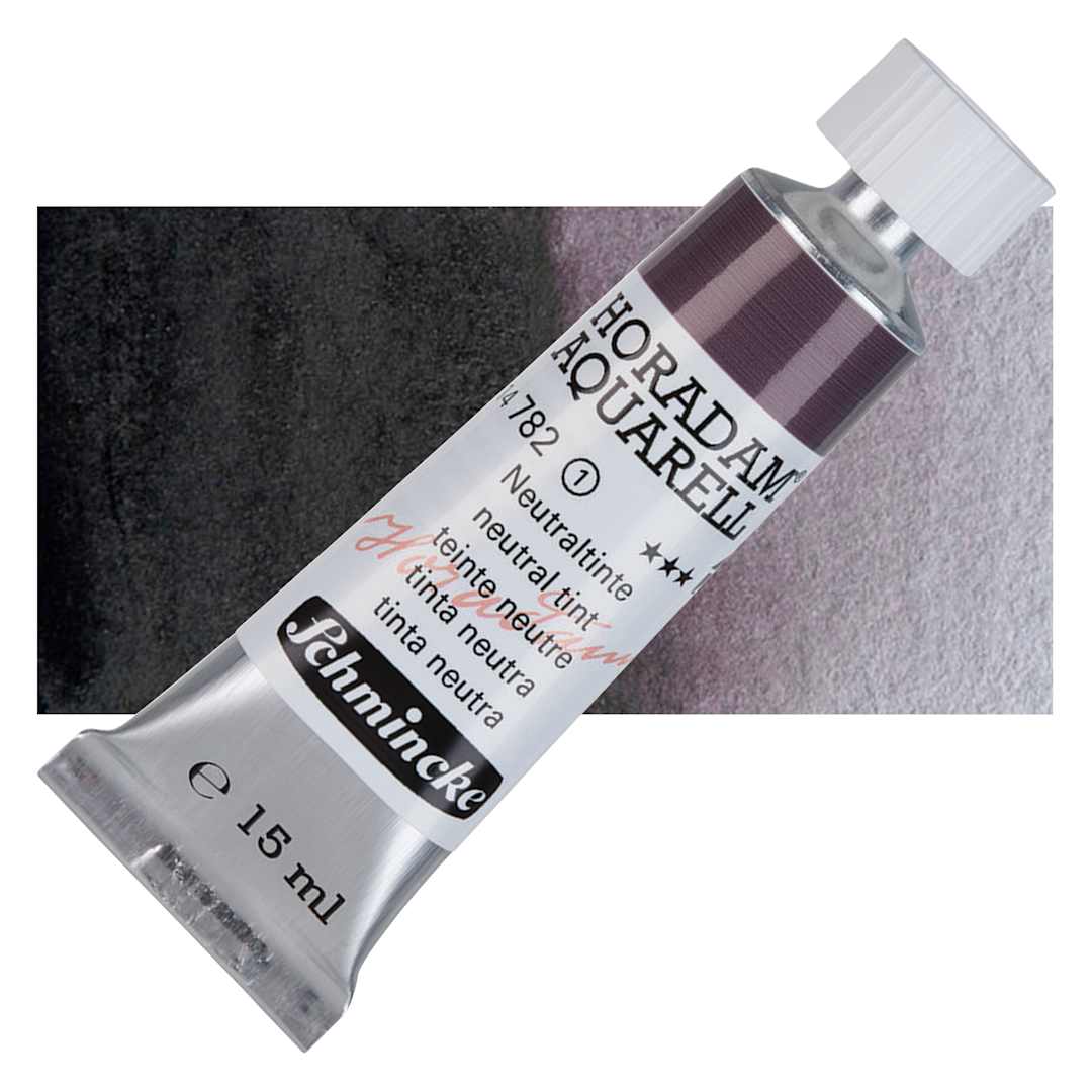 Open in modal - Schmincke Horadam Aquarell Watercolor - Neutral Tint, 15 ml tube and swatch