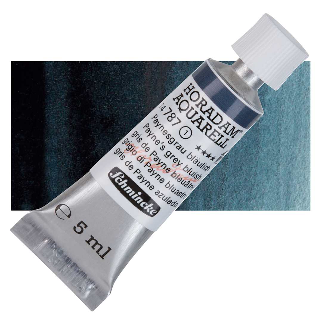 Open in modal - Schmincke Horadam Aquarell Watercolor - Paynes Grey Bluish, 5 ml tube and swatch