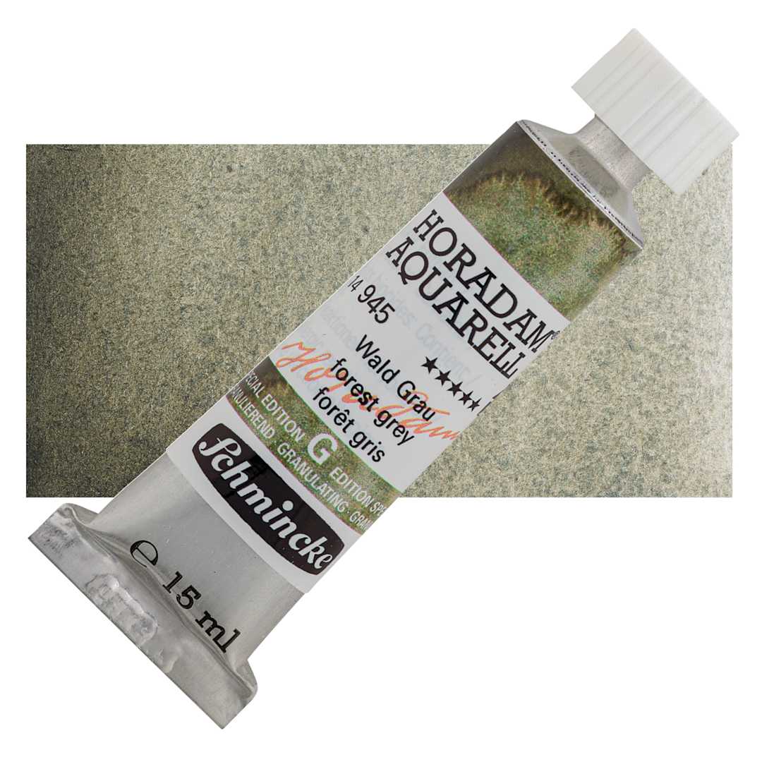 Open in modal - Schmincke Horadam Aquarell Artist Watercolor - Forest Grey, 15 ml, Tube and swatch