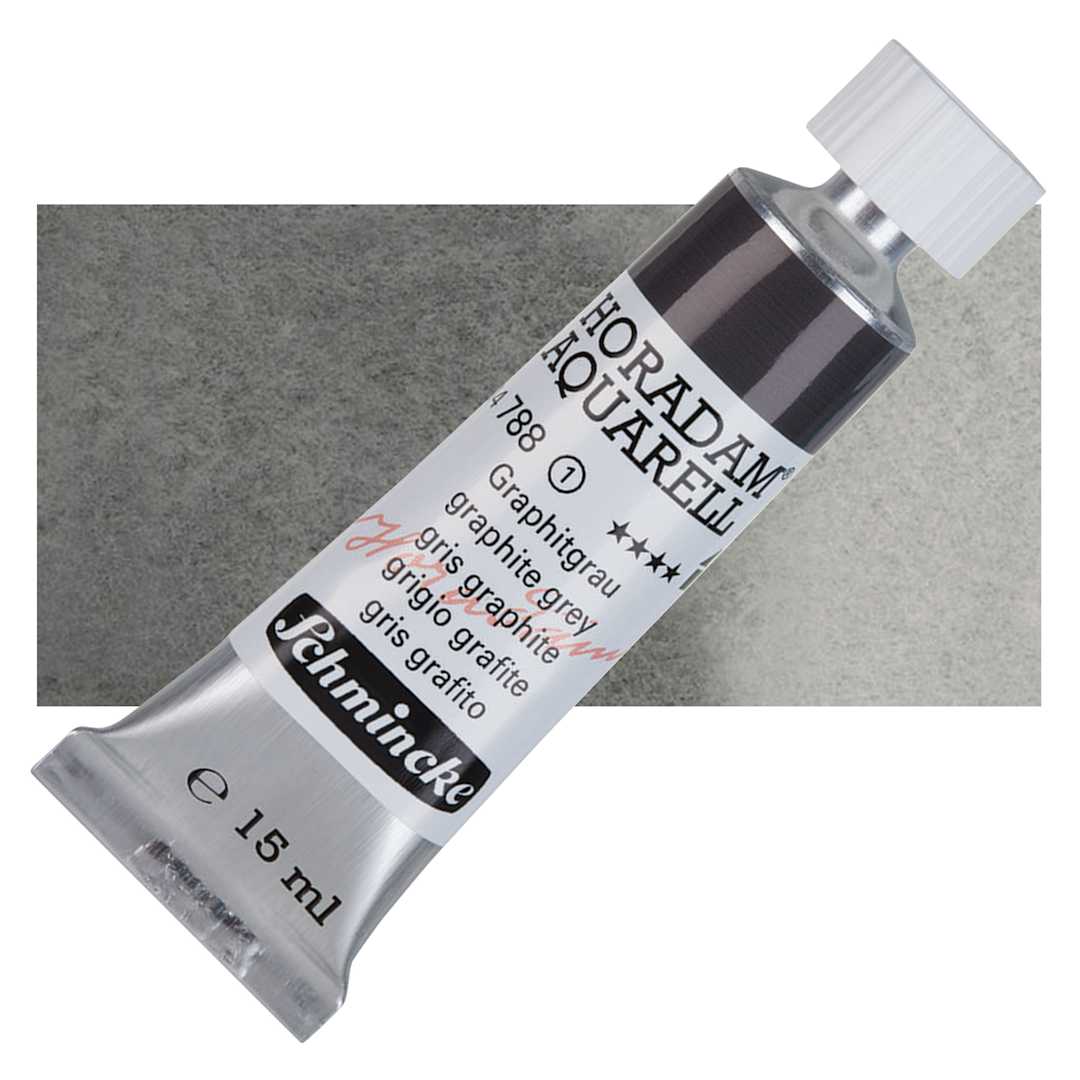 Open in modal - Schmincke Horadam Aquarell Artist Watercolor - Graphite Grey, 15 ml tube and swatch