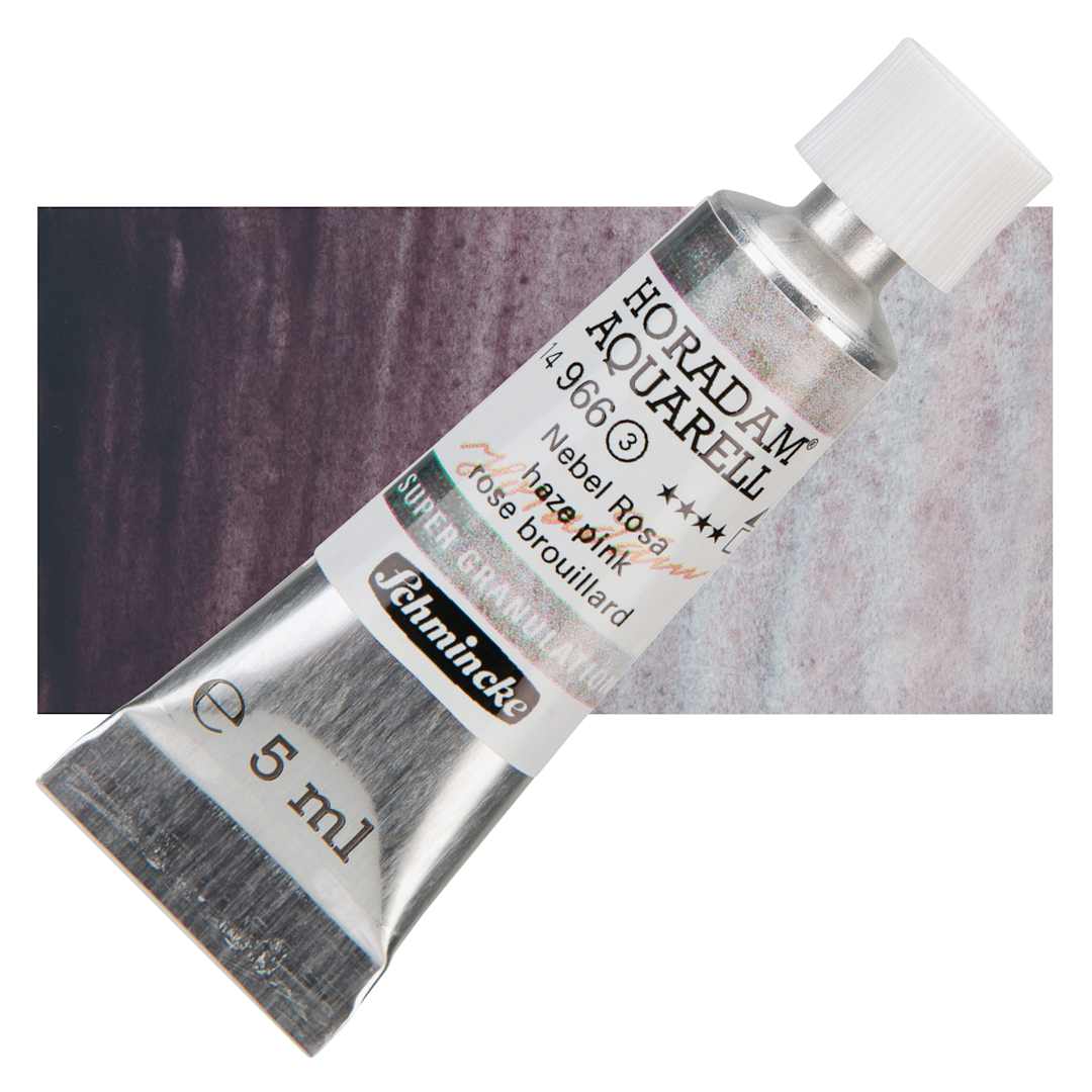 Open in modal - Schmincke Horadam Aquarell Watercolor - Haze Pink, 5 ml bottle and swatch