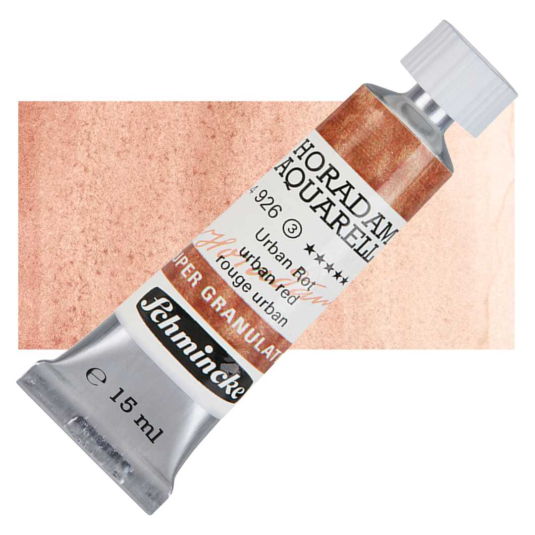 Open in modal - Schmincke Horadam Aquarell Artist Watercolor - Urban Red, 15 ml tube and swatch