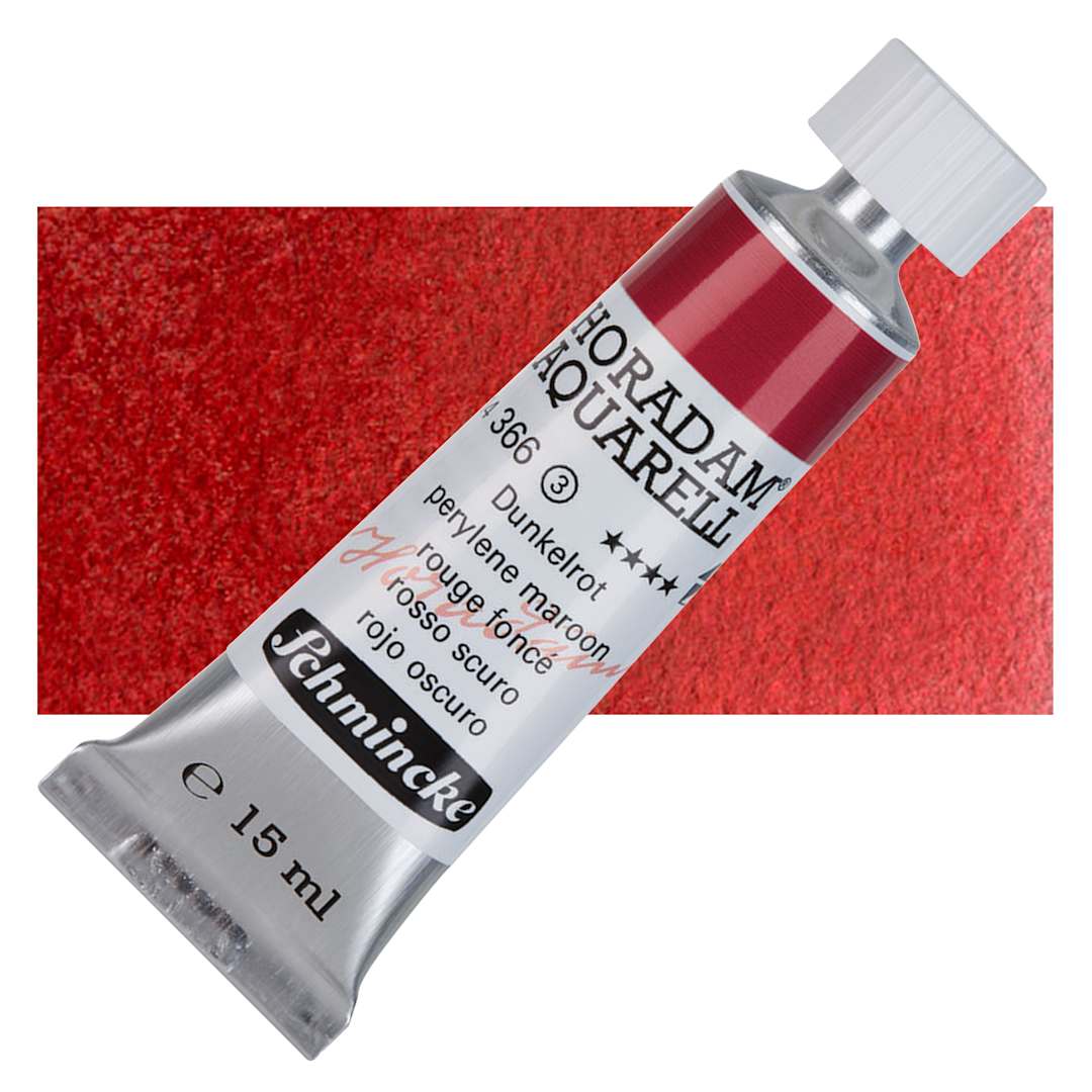 Open in modal - Schmincke Horadam Aquarell Watercolor - Perylene Maroon, 15 ml tube tube and swatch