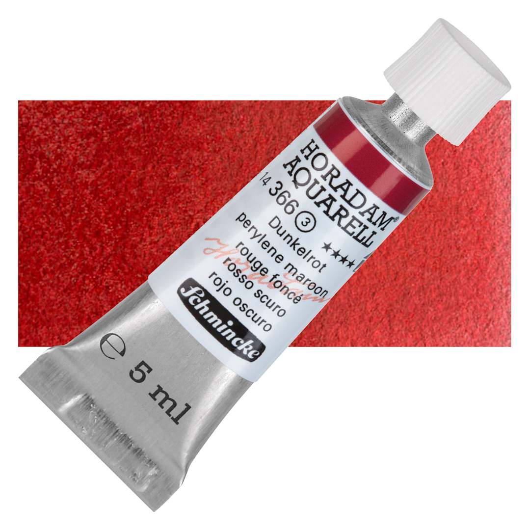 Open in modal - Schmincke Horadam Aquarell Watercolor - Perylene Maroon, 5 ml tube and swatch