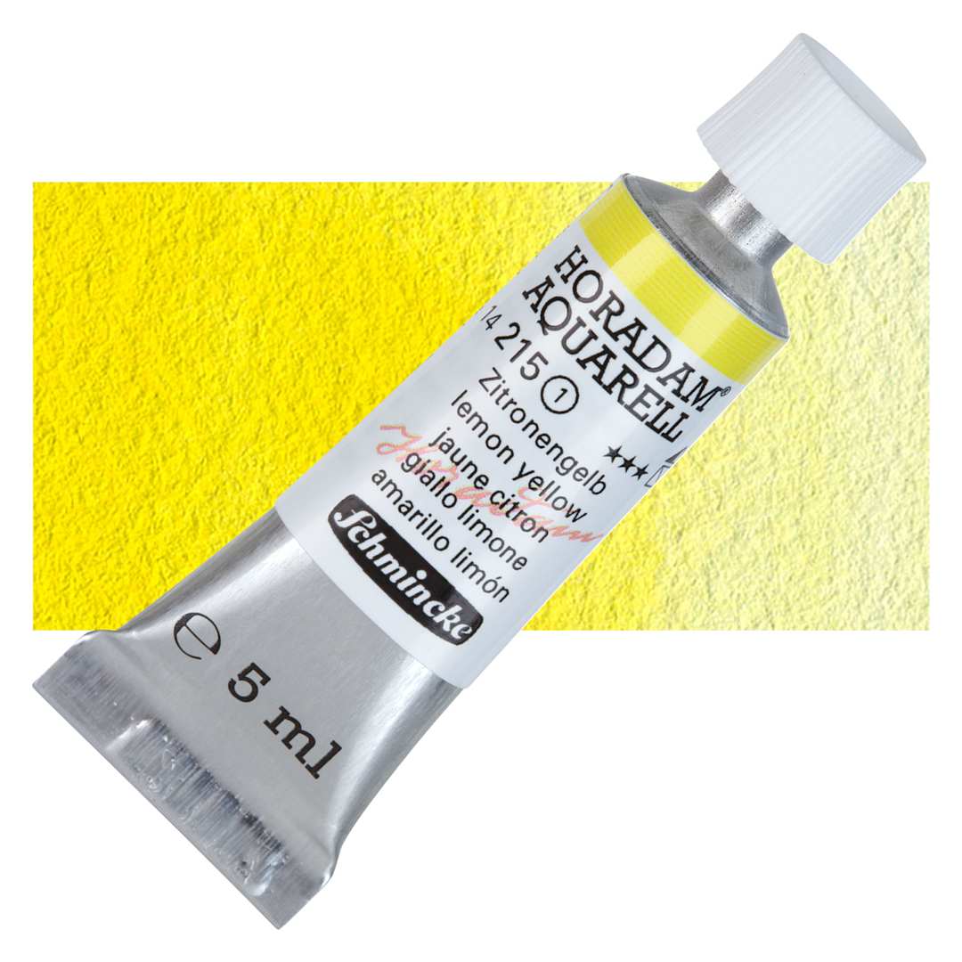 Open in modal - Schmincke Horadam Aquarell Watercolor - Lemon Yellow, 5 ml tube and swatch