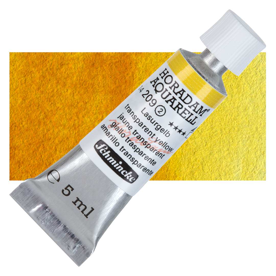Open in modal - Schmincke Horadam Aquarell Artist Watercolor - Transparent Yellow, 5 ml tube and swatch