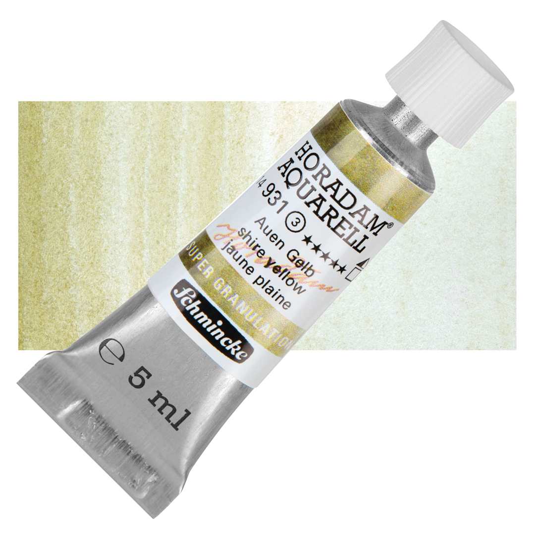 Open in modal - Schmincke Horadam Aquarell Artist Watercolor - Shire Yellow, 5 ml tube and swatch