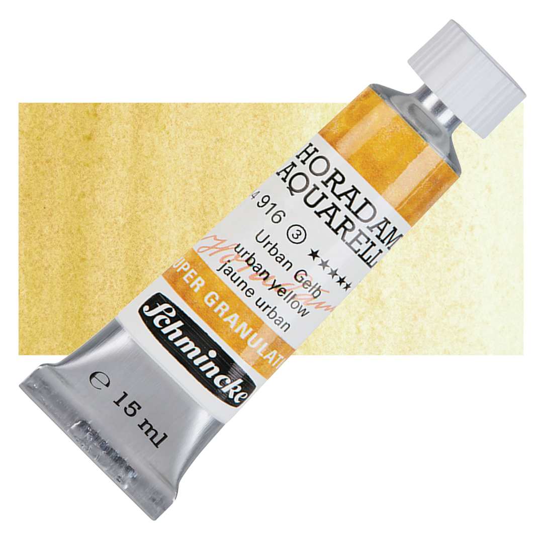 Open in modal - Schmincke Horadam Aquarell Artist Watercolor - Urban Yellow, 15 ml tube and swatch