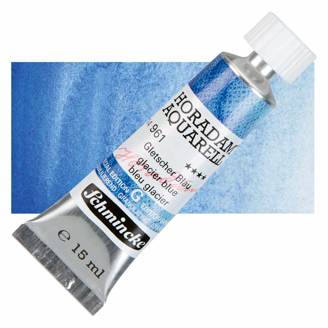 Open in modal - Schmincke Horadam Aquarell Artist Watercolor - Glacier Blue, 15 ml, Tube and swatch